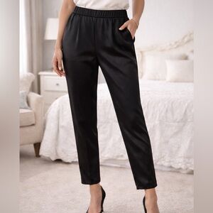 Black Satin Trousers
